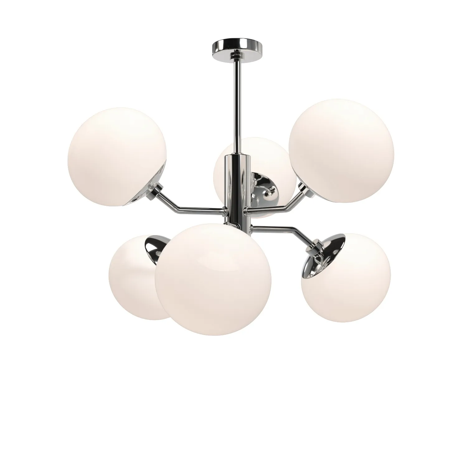 Estee Globe 6 lt Polished Nickel Mid Century Ceiling Light PBR 3D Model_01